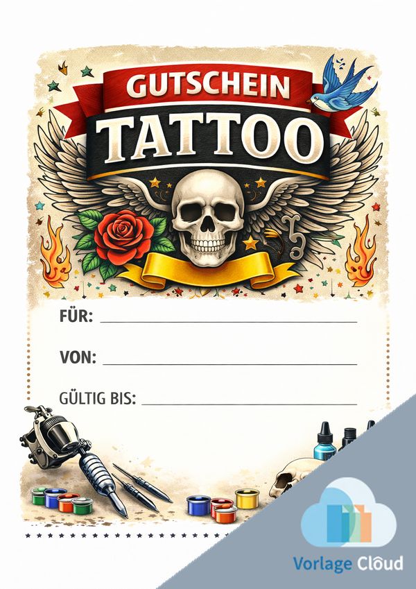 gutschein vorlage tattoo