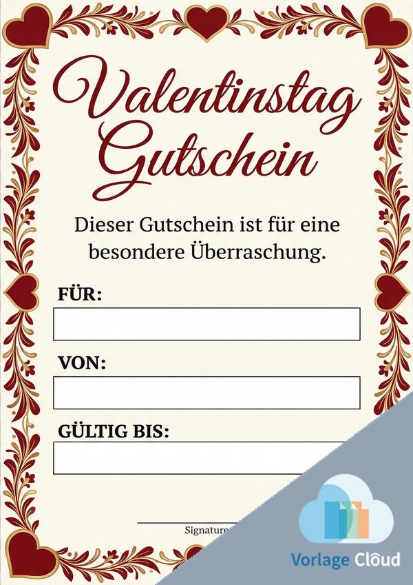 gutschein vorlage valentinstag zum pdf
