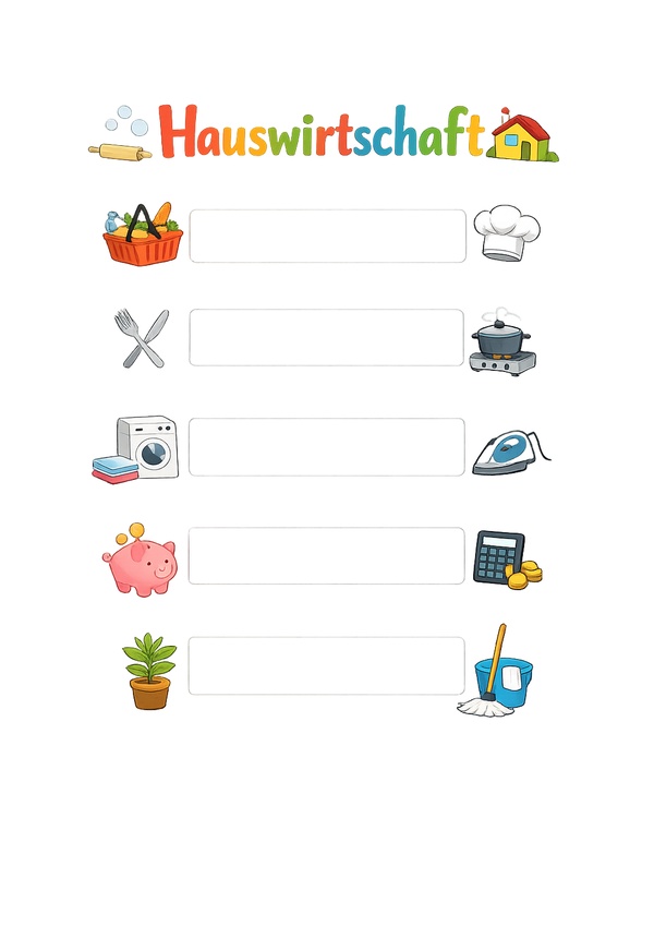 hauswirtschaft deckblätter für ausdrucken