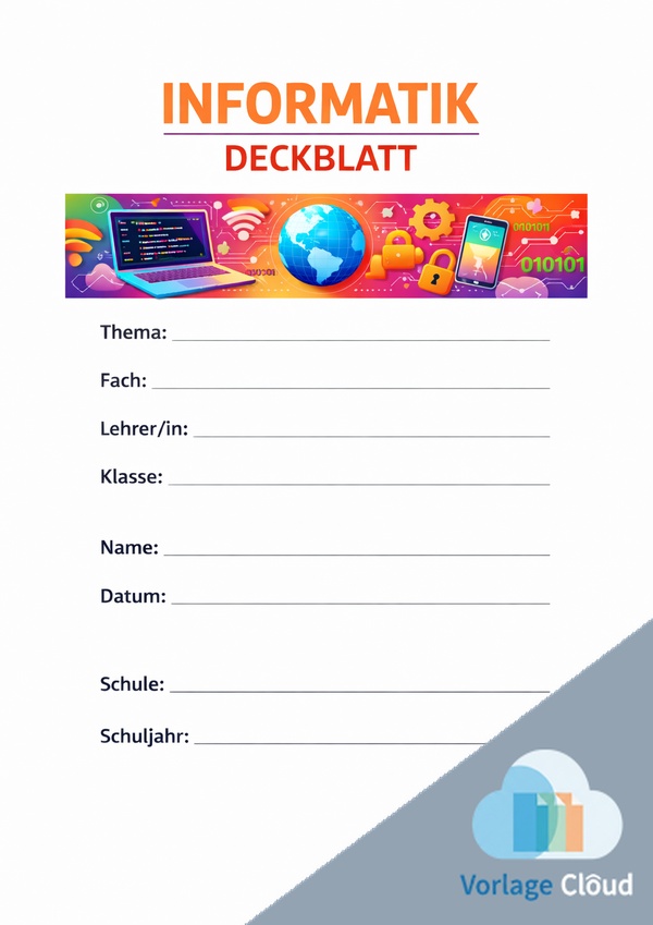 informatik deckblatt zum ausdrucken