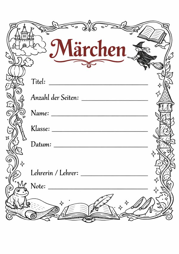 märchen deckblatt ausdrucken