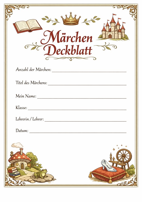 märchen deckblatt für ausdrucken