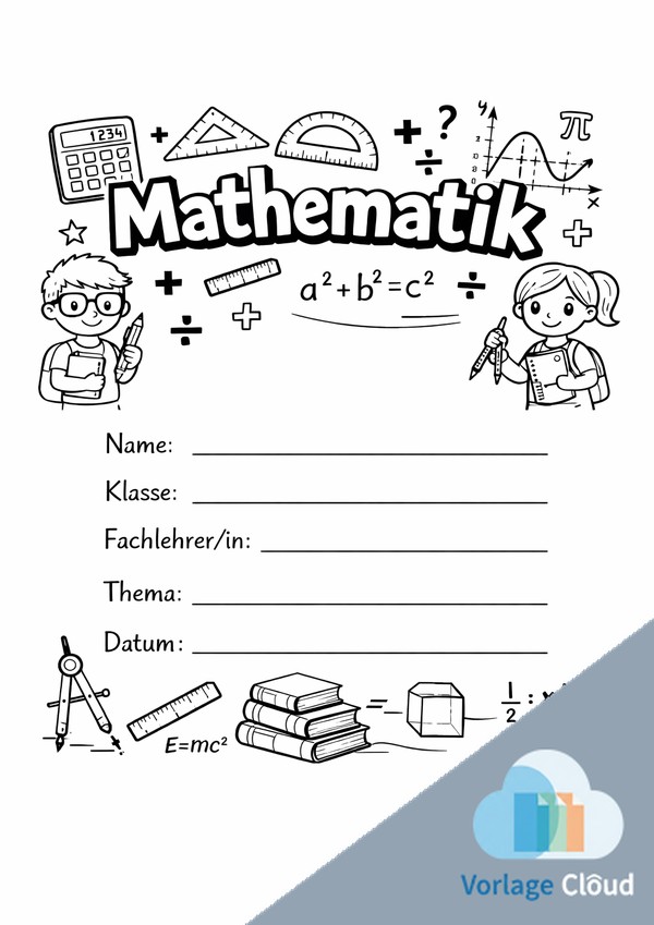 mathematik deckblatt zum ausmalen