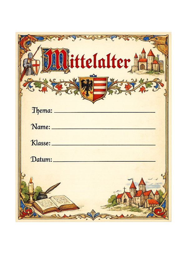 mittelalter deckblätter ausdrucken