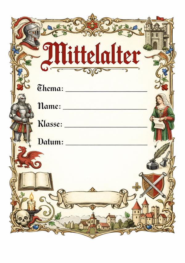 mittelalter deckblätter zum ausdrucken