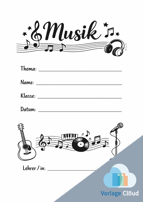 musik deckblatt ausdrucken