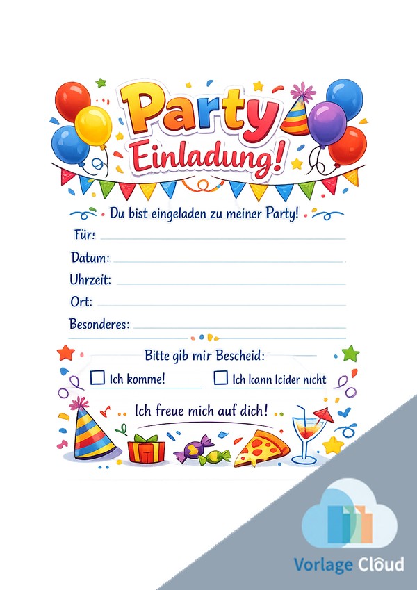 party einladung vorlage gratis