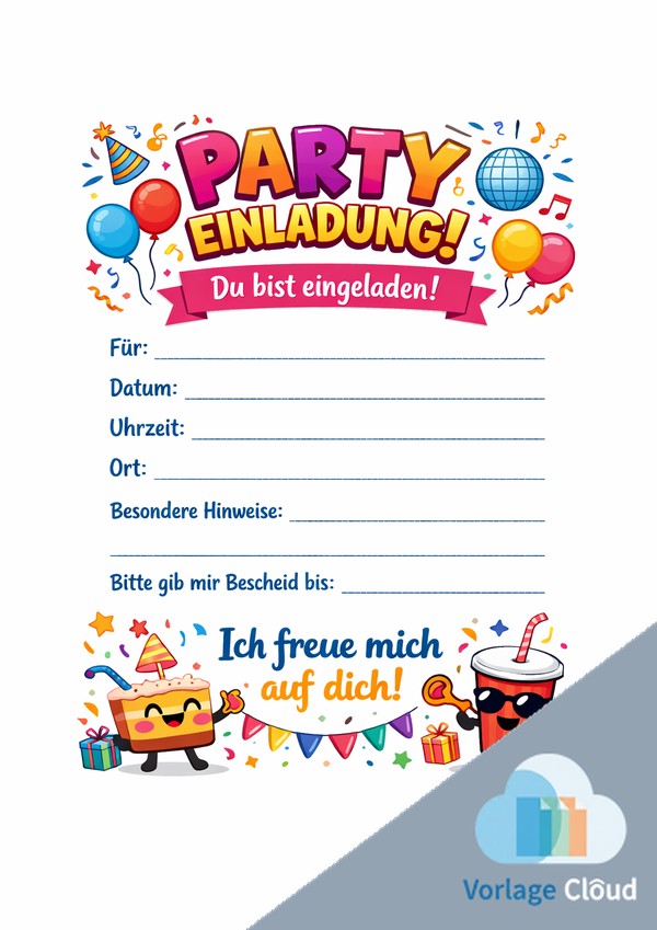 party einladung vorlage pdf