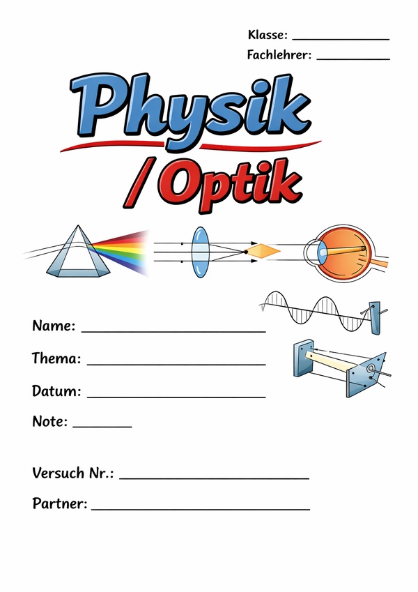 physik optik deckblatt zum ausdrucken