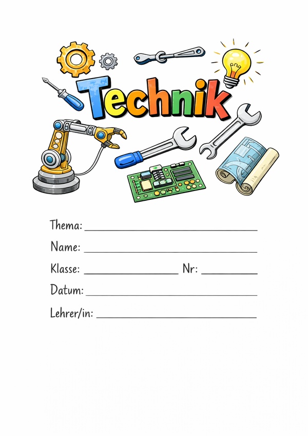 technik deckblätter zum ausdrucken