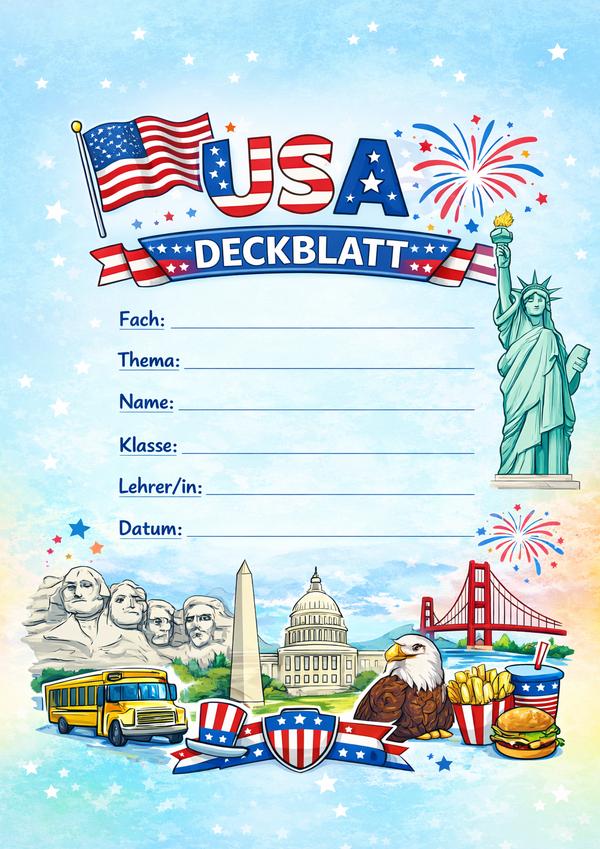usa deckblatt zum ausdrucken