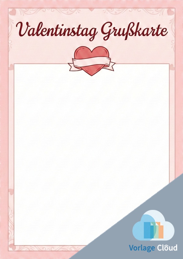 valentinstag grusskarte vorlage