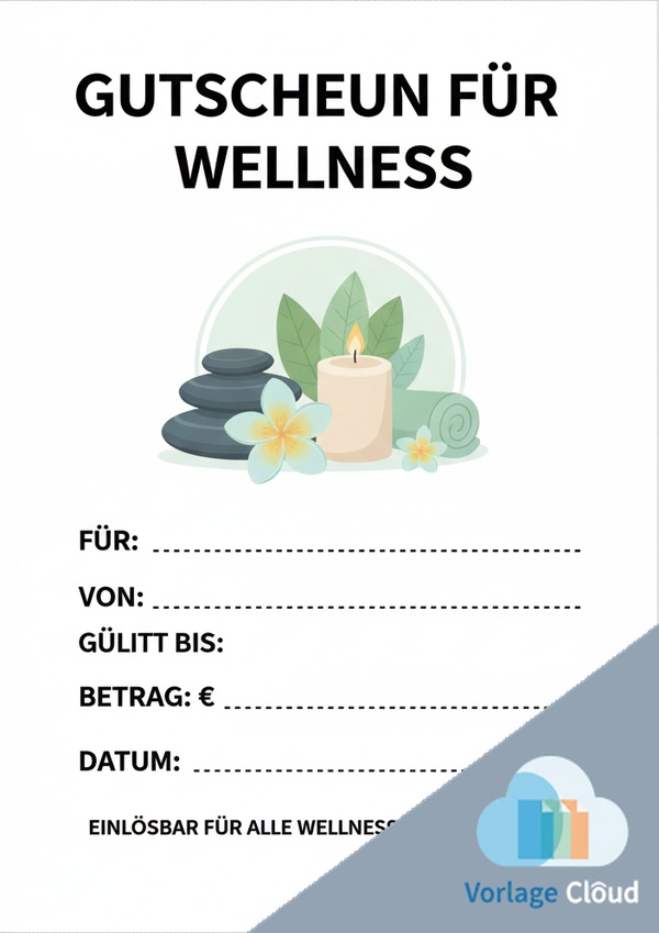 vorlage gutschein wellness für ausdruck