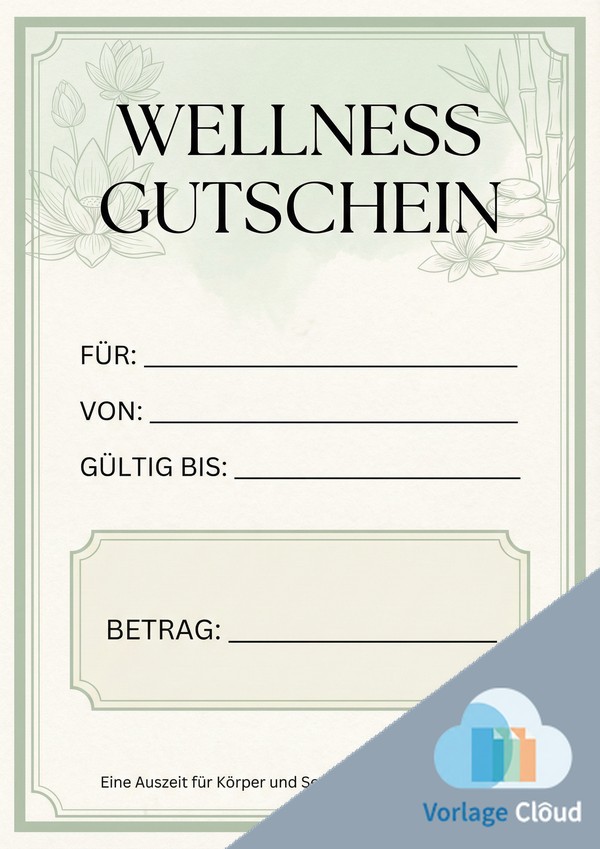 vorlage gutschein wellness pdf