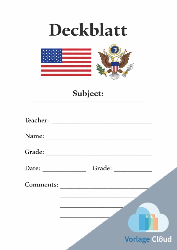 amerika deckblatt zum ausdrucken