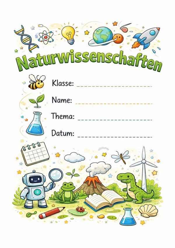 deckblatt naturwissenschaften ausdrucken