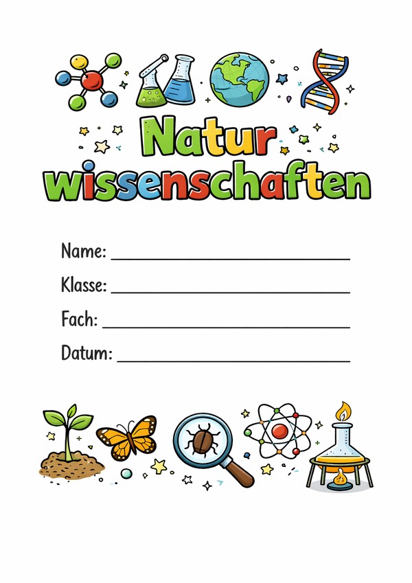 deckblatt naturwissenschaften zum ausdrucken