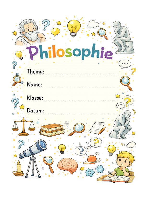 deckblatt philosophie zum ausdrucken