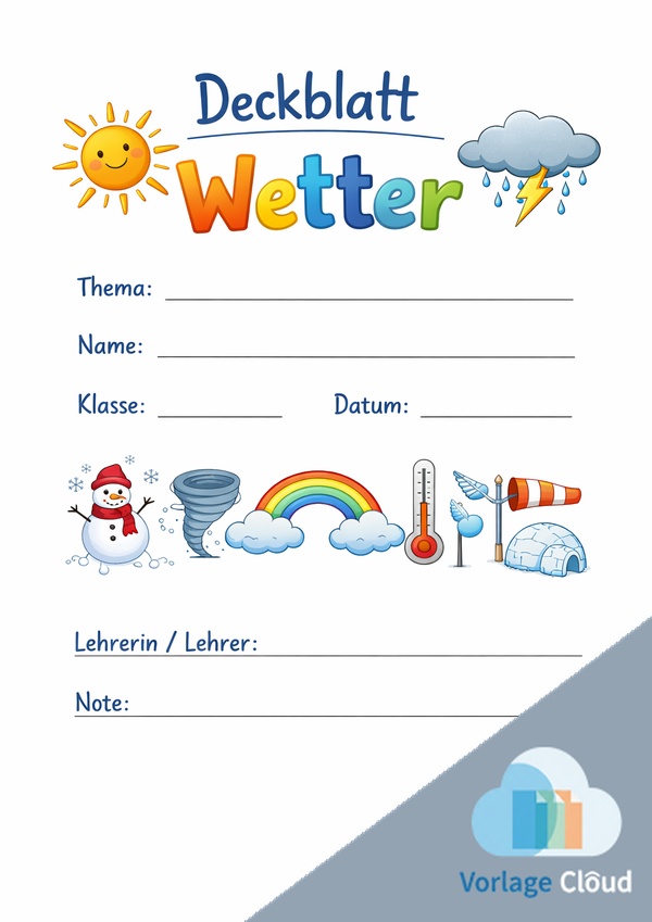 deckblatt wetter ausdrucken