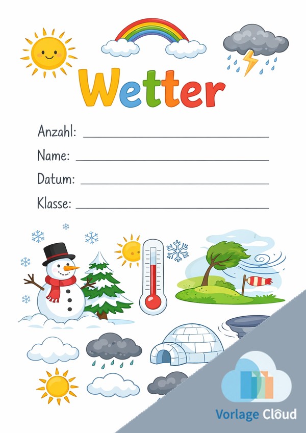 deckblatt wetter zum ausdrucken