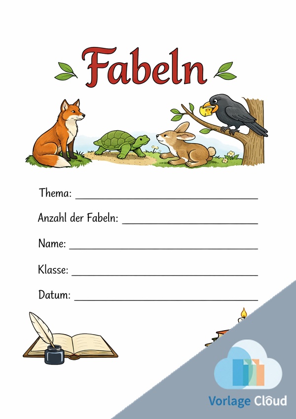 deutsch fabeln deckblätter ausdrucken