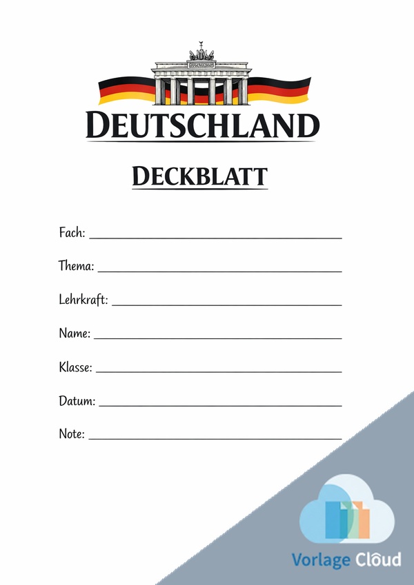 deutschland deckblatt ausdrucken