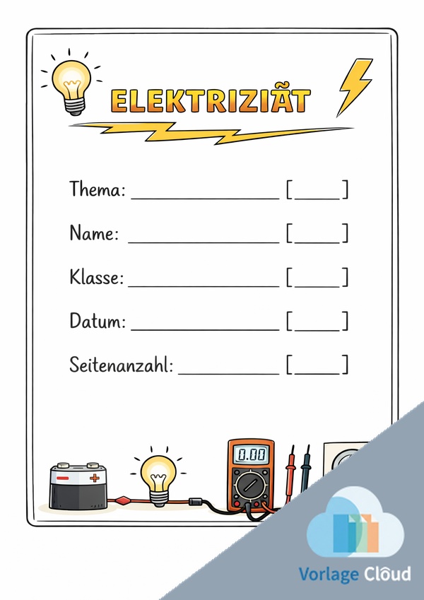 elektrizität deckblatt ausdrucken