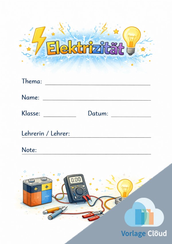 elektrizität deckblatt zum ausdrucken