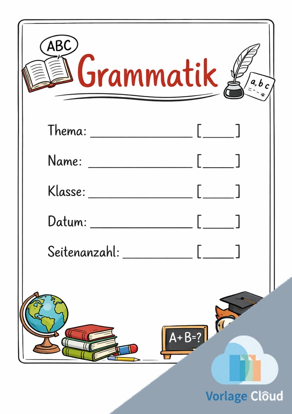 grammatik deckblatt ausladen