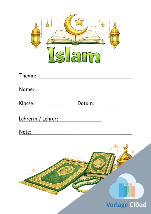islam deckblatt zum ausdrucken