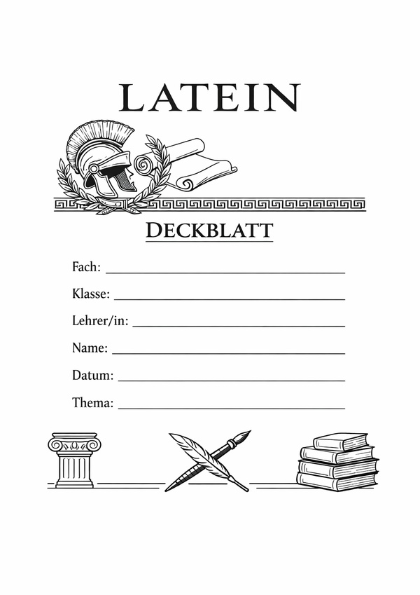 latein deckblatt ausdrucken