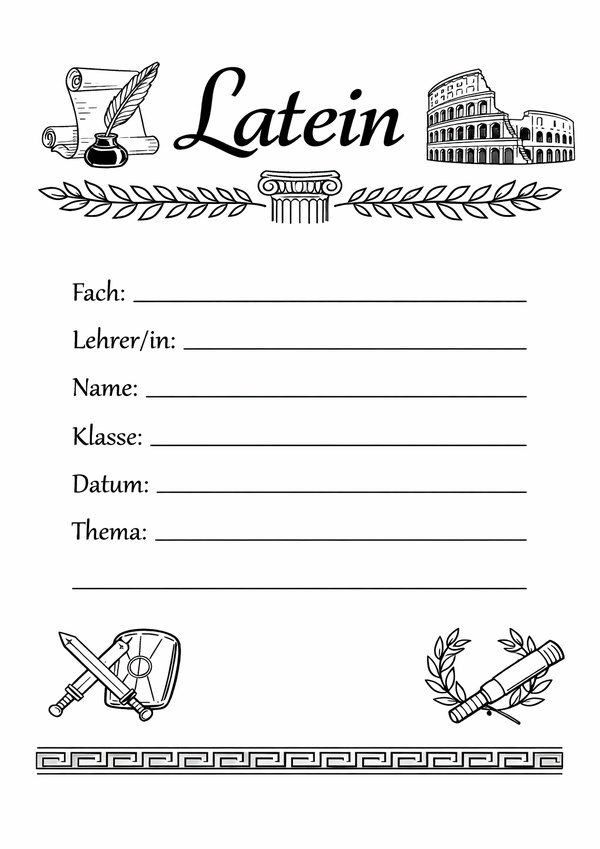 latein deckblatt zum ausdrucken