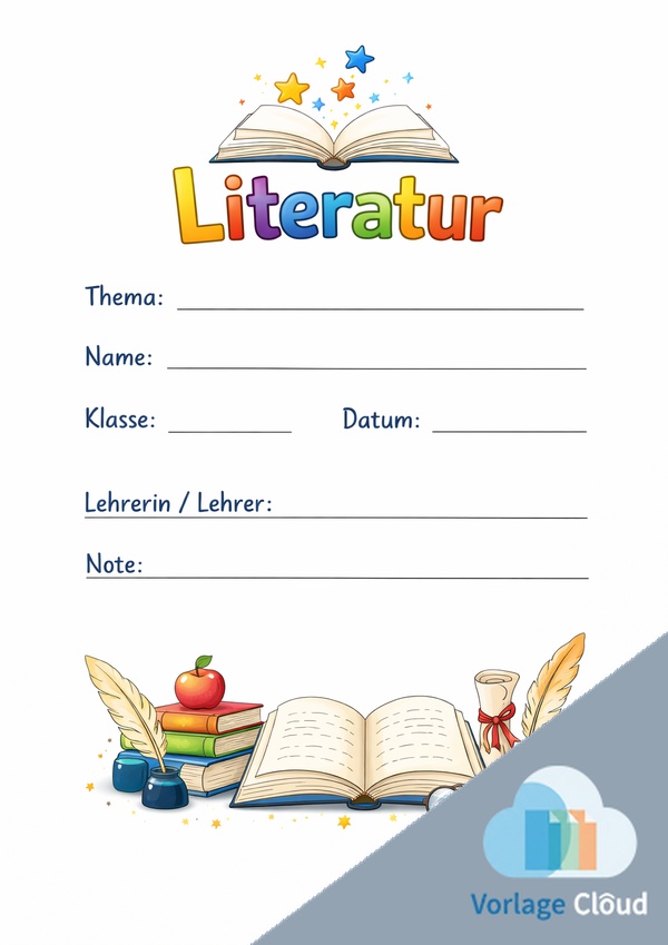 literatur deckblatt ausdrucken