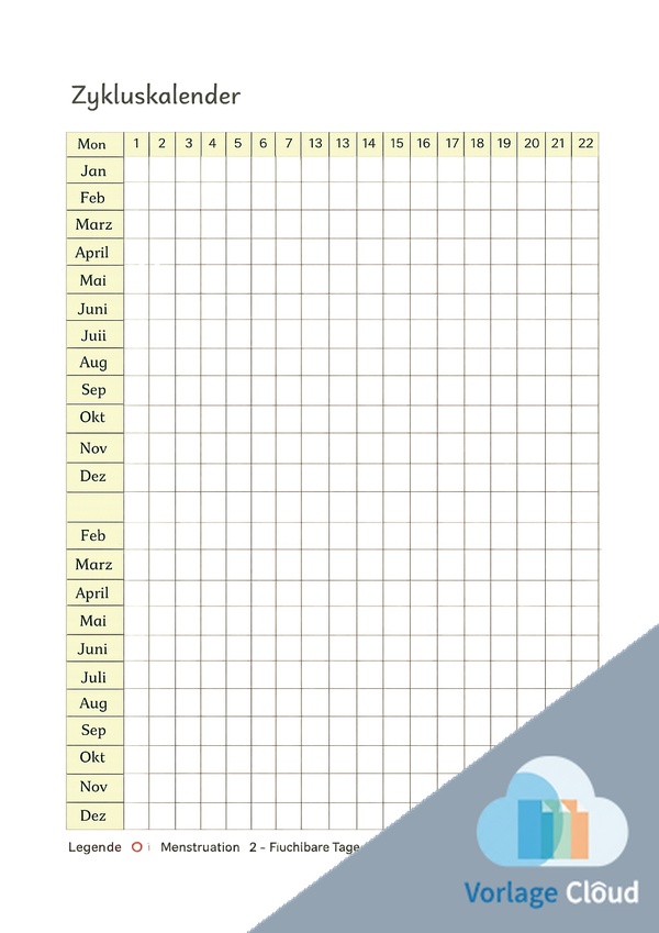 menstruationskalender zum ausdrucken