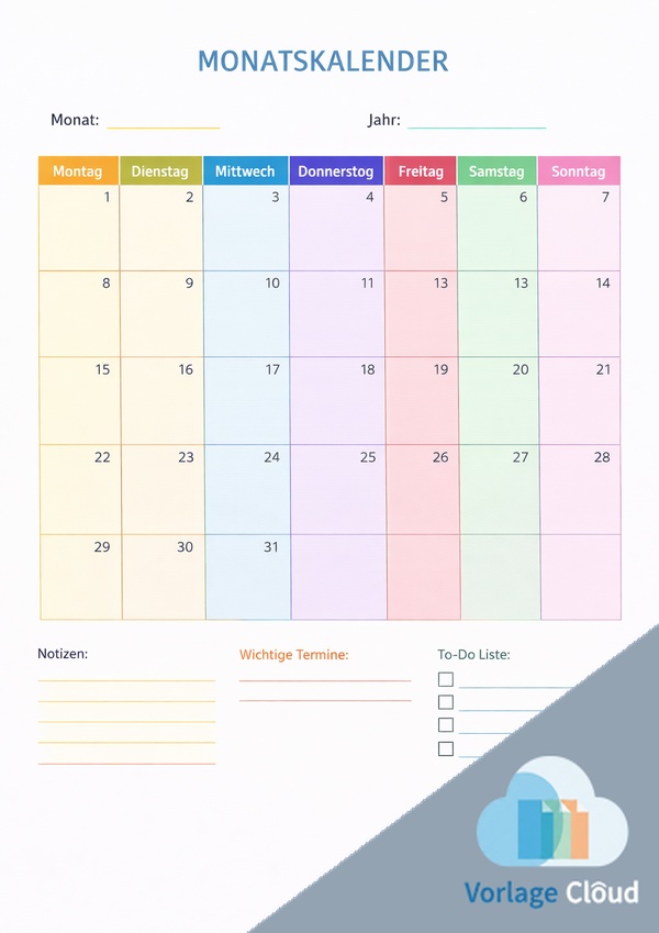 Monatskalender Zum Ausdrucken Wm