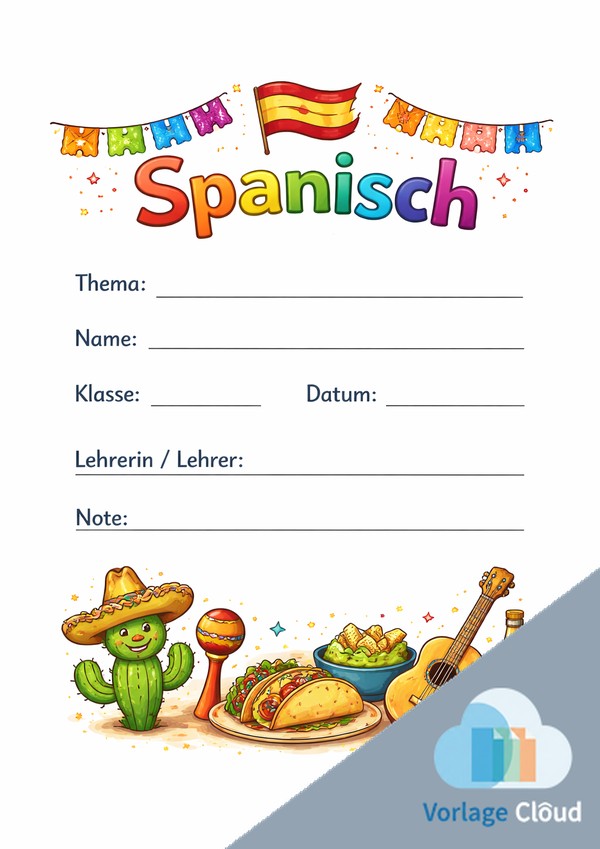 spanisch deckblatt zum ausdrucken