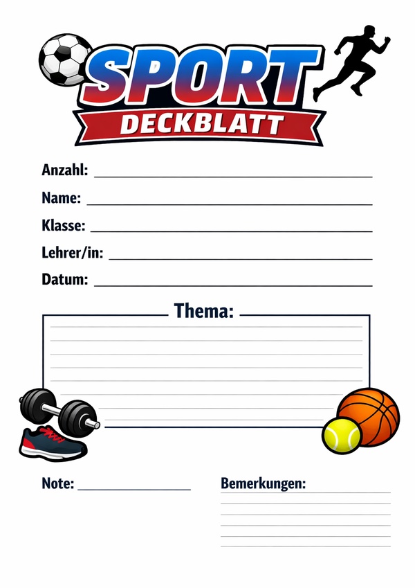 sport deckblatt