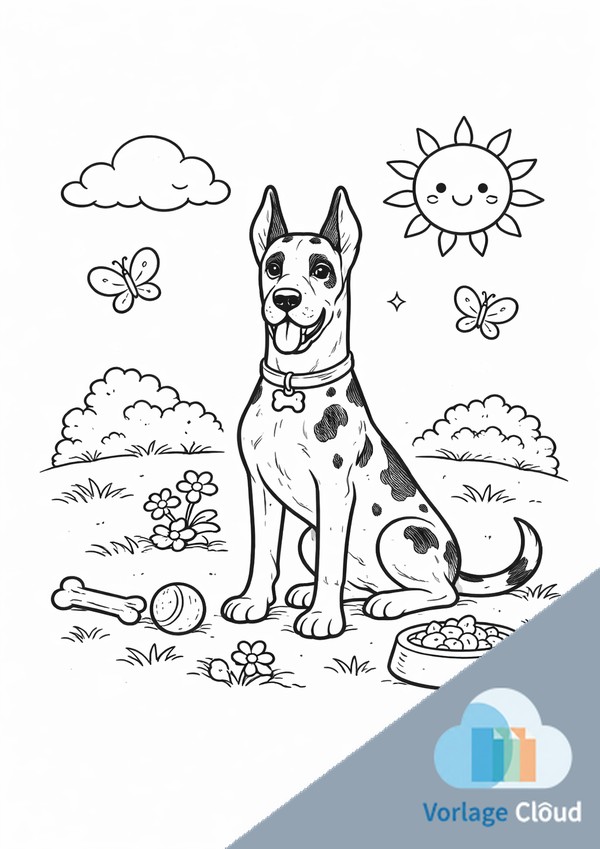 deutsche dogge ausmalbilder zum ausdrucken gratis