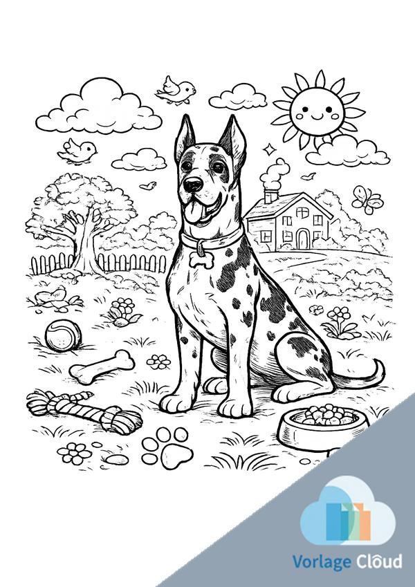 deutsche dogge ausmalbilder zum ausdrucken kostenlos