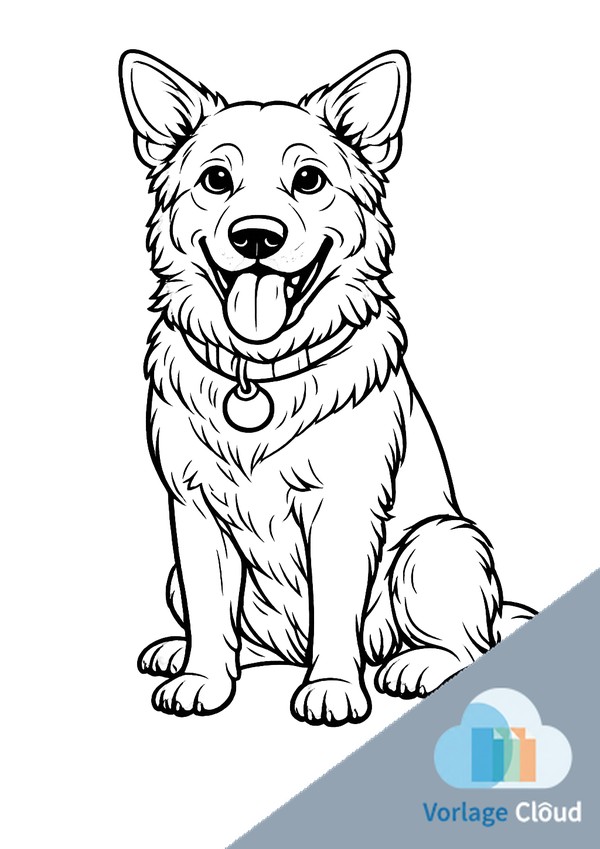 Deutscher Schäferhund Ausmalbild Wm