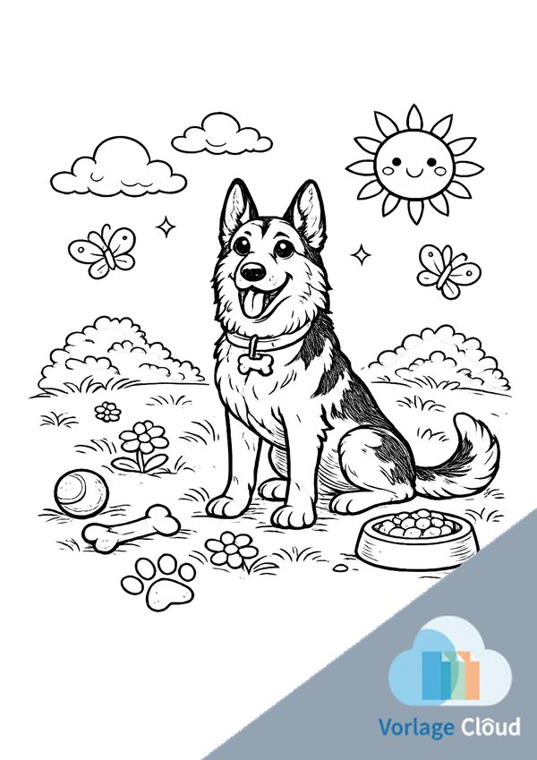 deutscher schäferhund zum ausmalbilden kostenlos