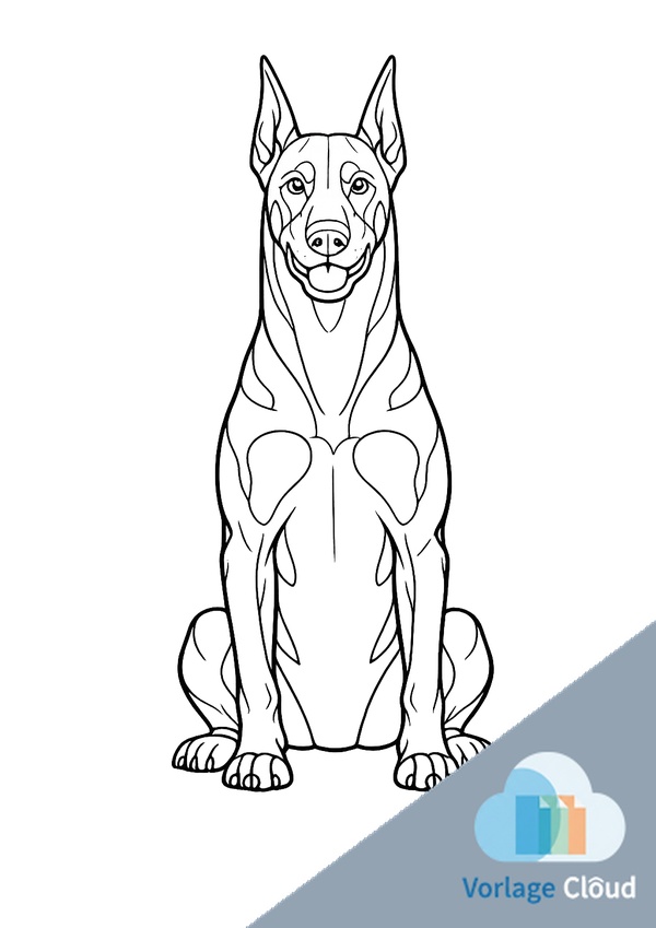 Dobermann Ausmalbild Wm