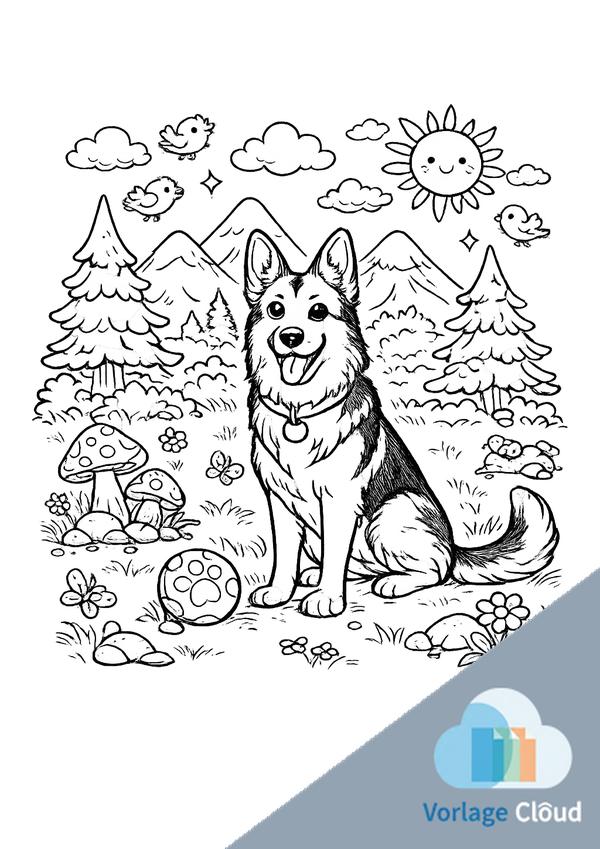 Schäferhund Zumausmalbilden Wm