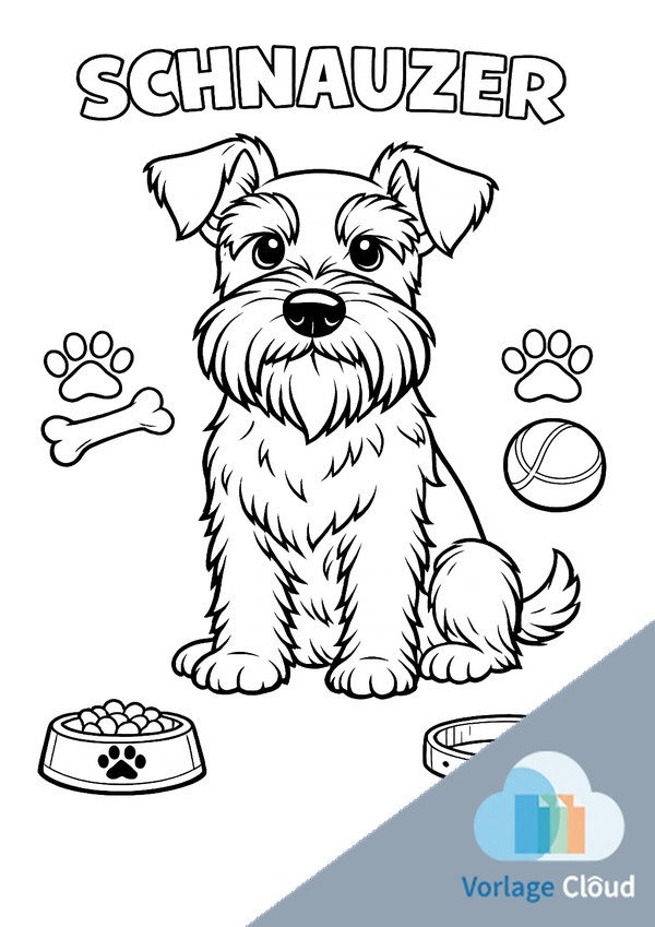 schnauzer ausmailbild zum ausdrucken