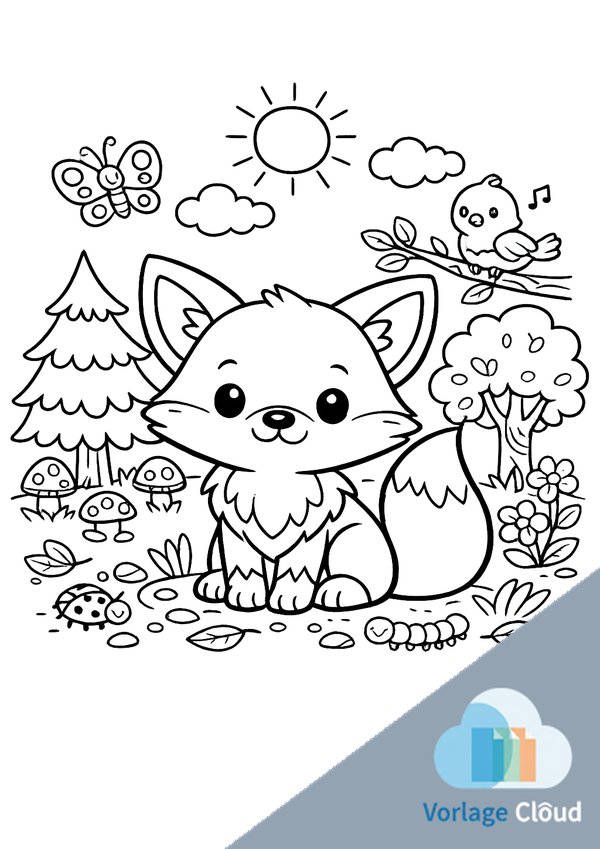 ausdrucken fuchs ausmalbild