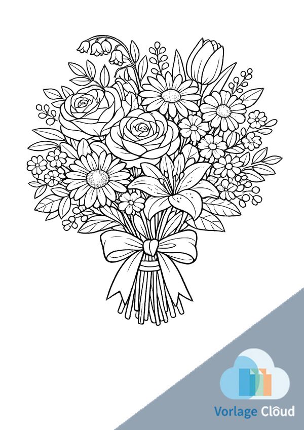 ausmalbild blumenstrauss geburtstag