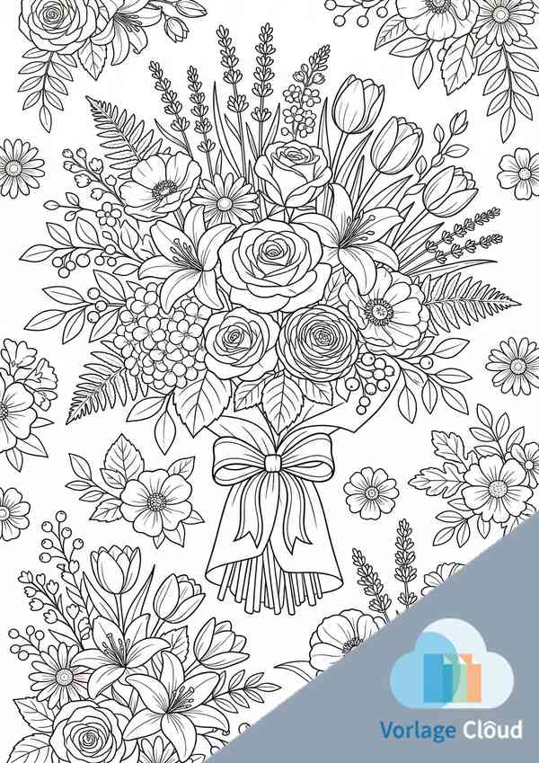 ausmalbild blumenstrauss gratis