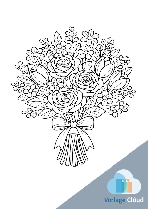 ausmalbild blumenstrauss zum ausdrucken