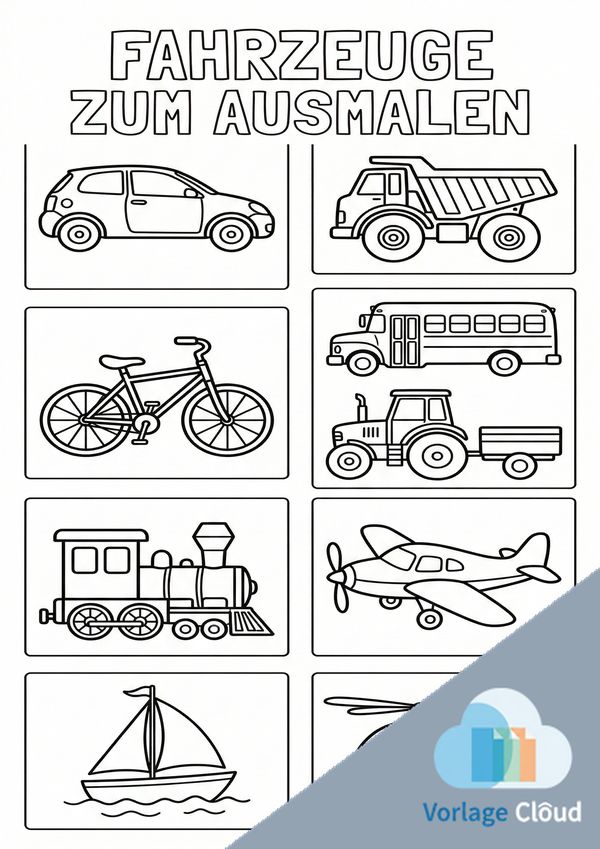 ausmalbild fahrzeuge