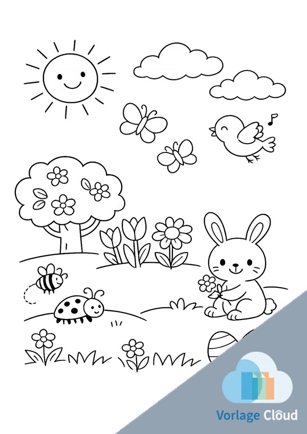 ausmalbild frühling